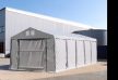 Ipari sátor, 8x8m, PVC ponyva, szürke, padlókerettel, statikai megerősítés nélkül