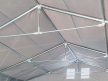 Ipari sátor, 8x8m, PVC ponyva, szürke, padlókerettel, statikai megerősítés nélkül